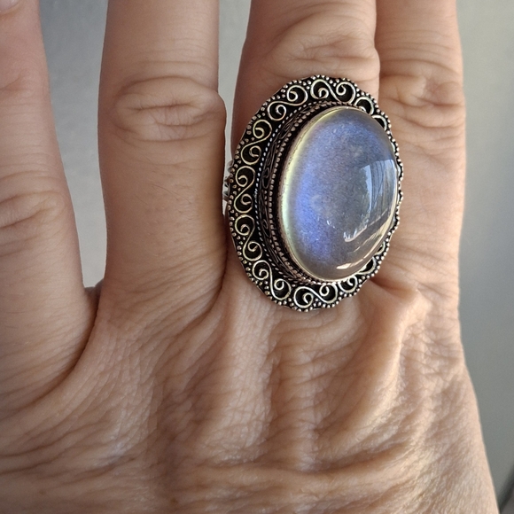 New Dichroic Glass 925 Silver Ring.  - Picture 12 of 16